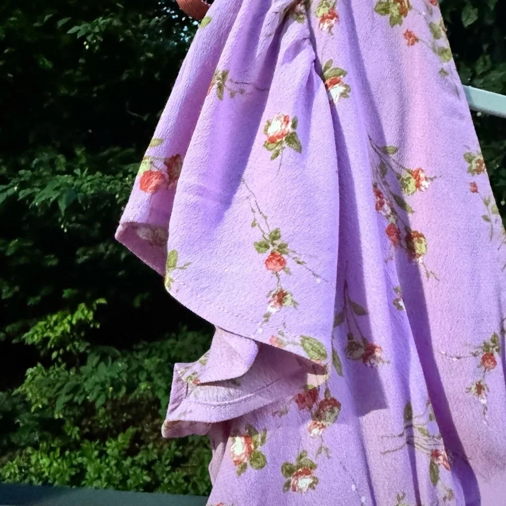 Wild Fable Dress Size L Pink Floral Mini Flutter Sleeve cottagecore Trendy (NWT) - Picture 8 of 8